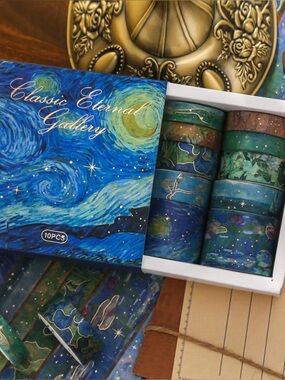 Gold Foiled Van Gogh Washi Tape Set of 10